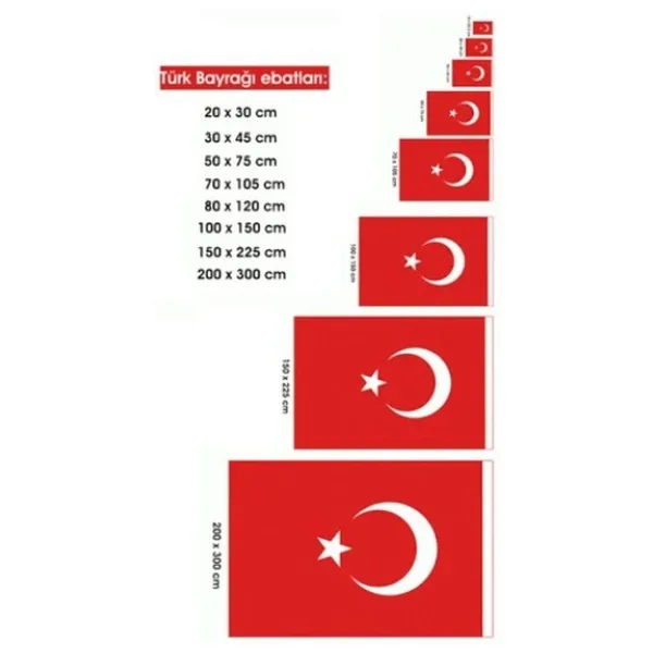 Türk Bayrağı 30x45 Cm Ebatında Kumaş Türk Bayrağı Al Bayrak 30x45 Bez Bayrak