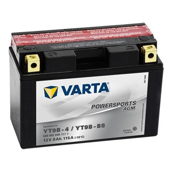 Varta Powersports AGM YT9B-BS 12 V 8 Ah 115 A EN Motosiklet Aküsü