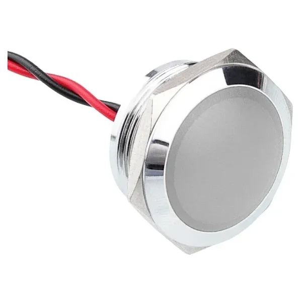 WD22L-P2 22mm 12-24V Kablolu Metal Sinyal Lambası - Beyaz