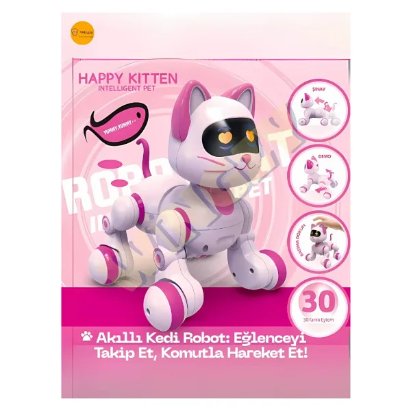 Wingzy Uzaktan Kumandalı Şarjlı Akıllı Kedi - Interaktif, Eğitici ve Eğlendirici Robot Oyuncak - Pembe