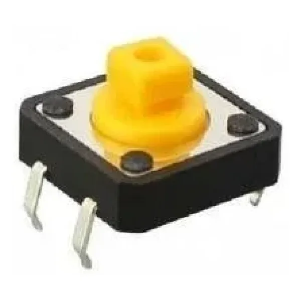 12x12x7.3mm 4 Pinli Sarı Push Buton - Tact Switch