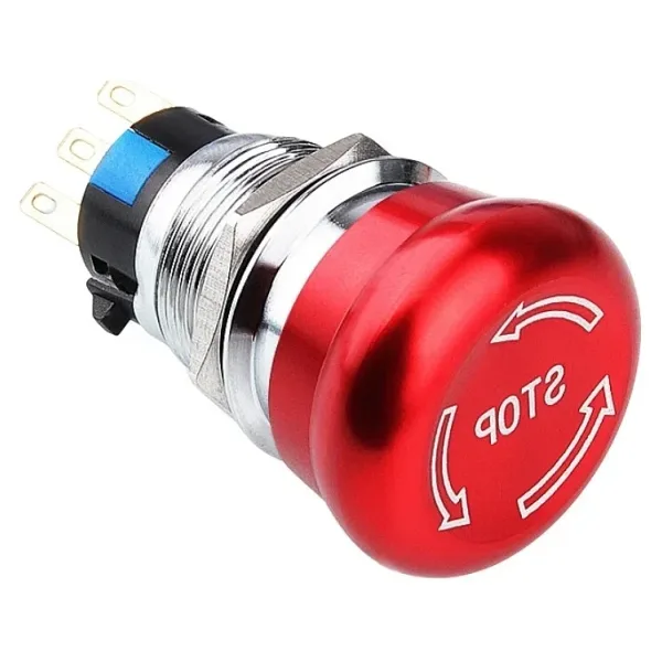 19M-Q1 19mm Metal Acil Stop Butonu 1NO+1NC - Logolu