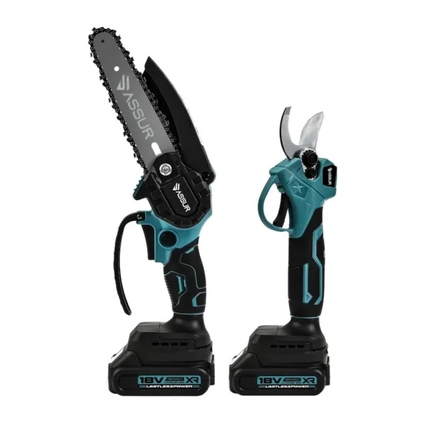 Assur Asr1013 18V Dal Budama Makası + Testeresi 2Li Set Mavi