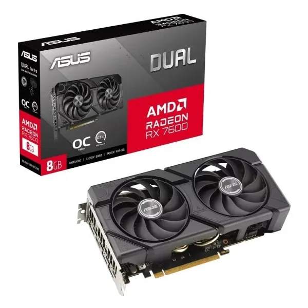 Asus RX 7600 Dual OC Edition DUAL-RX7600-O8G 128 Bit GDDR6 8 GB Ekran Kartı