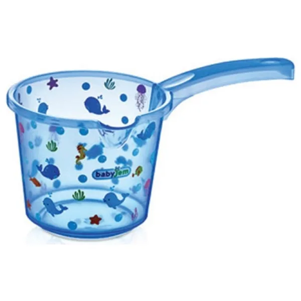 Babyjem Şeffaf Desenli Mavi Bebek Banyo Maşrapası