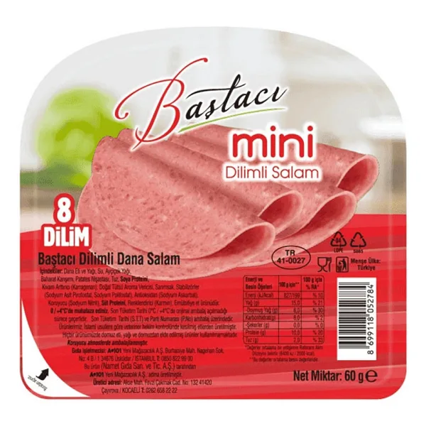Baştacı 60 gr Dana Dilimli Salam
