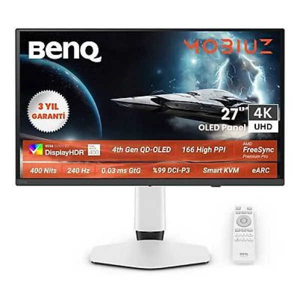 BenQ Mobiuz EX271UZ 26.5" 0.03 ms 4K 240 Hz OLED Oyuncu Monitörü