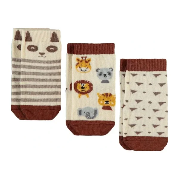 Civil Baby Erkek Bebek 3'lü Çorap Set 6-18 Ay Kahverengi