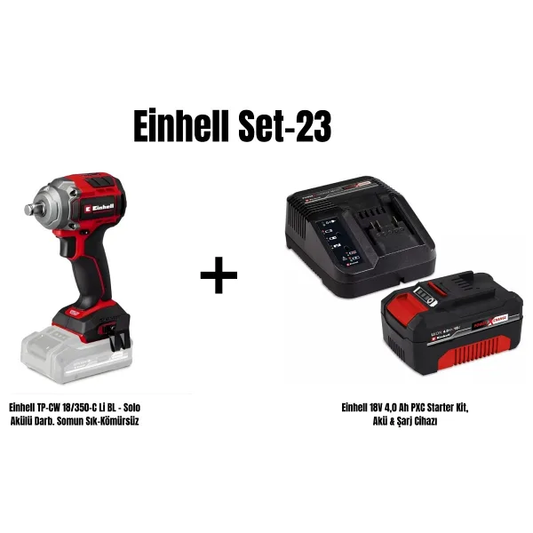 Einhell TP-CW 18/350-C Li BL Tek Akülü 4 Ah Darbeli Somun Sıkma Makinesi