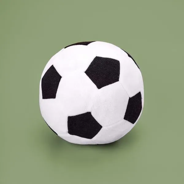 Evidea Soft Futbol Topu Figürlü Yastık - Siyah / Beyaz - 30x30 cm