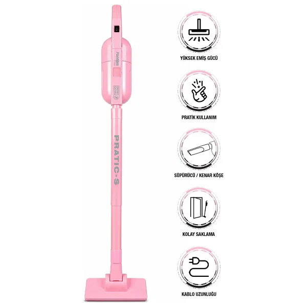 Fantom Pratik-S P 1200 Pembe Dikey Elektrikli Süpürge