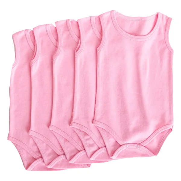 Finezza Lafiny Pamuk Çıtçıtlı Bebek Body Zıbın 5'li Paket - 1369 - Pembe - 6 - 9 Ay