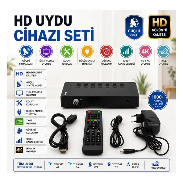 Full Hdmı Mini Hd Uydu Alıcısı Tkgs'li Hazır Sıralı Yüklü
