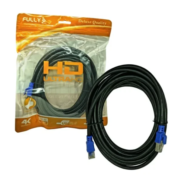 FULLY G-504D Cat7 Kablo 5 MT Siyah S/FTP RJ45 Ethernet (AVD-75)