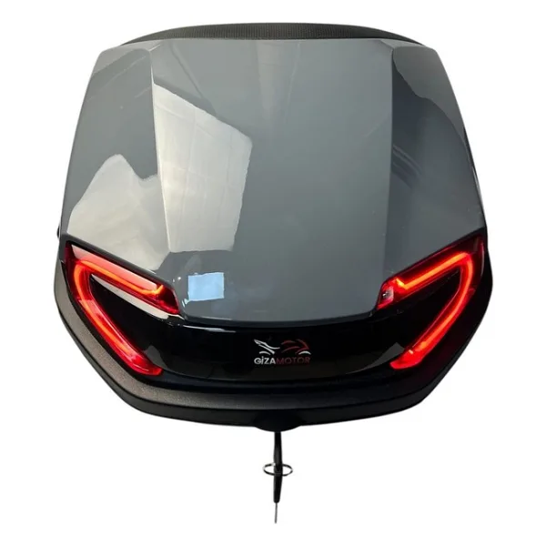 GİZA MOTOR Işıklı- Sırt Dayamalı Motosiklet Arka Çanta 33 Lt Kapasite KOYU NARDO GRİ