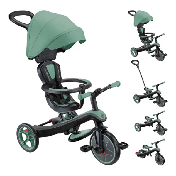Globber Explorer Trike 4 in 1 Zeytin Yeşili Bebek Bisikleti