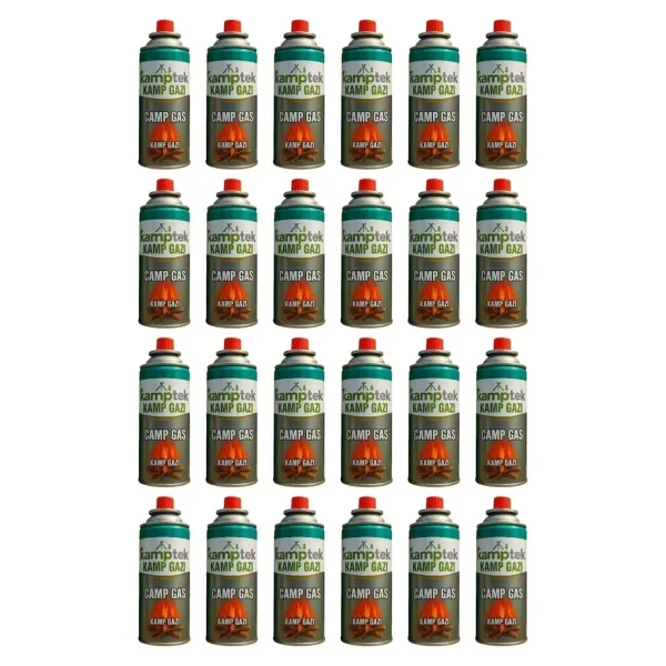 Kamptek 24 Adet Steel / Strong Kamp Gazı 400 Ml 227 Gr Bütan Propan Gaz Kamp Ocakları İle Uyumlu