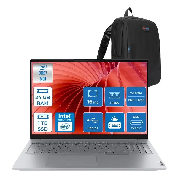 Lenovo ThinkBook 16 G8 IRL 21SH009GTX Core 7 240H 24 GB 1 TB SSD Intel Graphics 16" W11H WUXGA Notebook