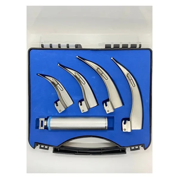 Medıterıan Lambalı Yetişkin Laringoskop Set 4 Blade Macintosh(Eğri)