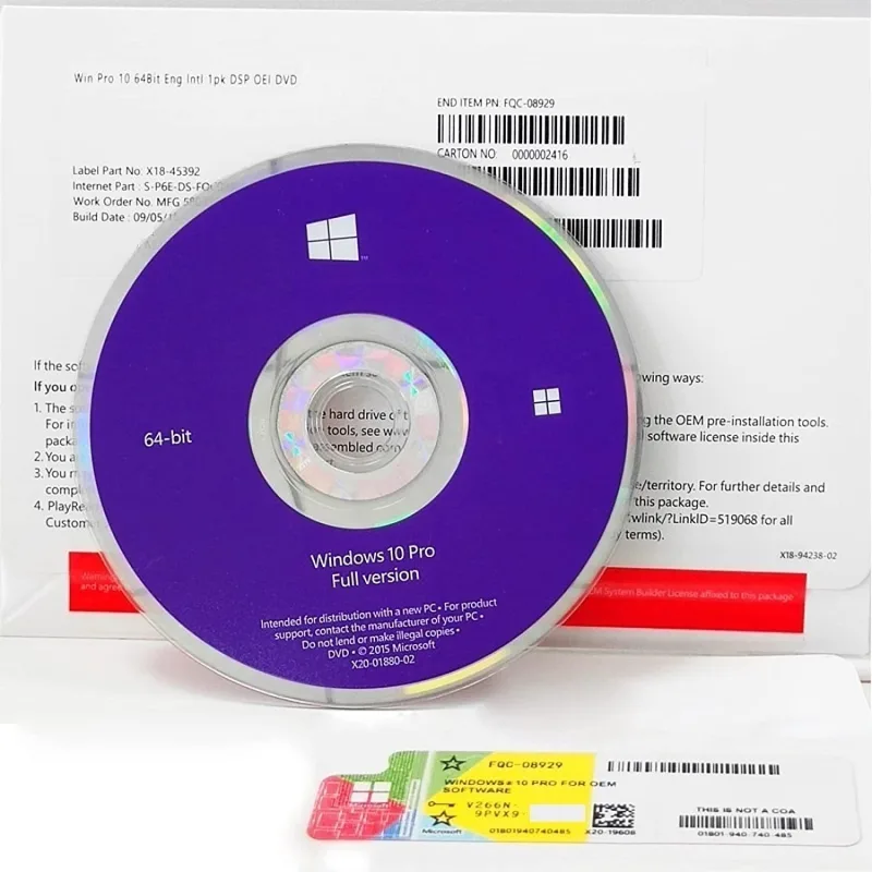 Microsoft Windows 10 Pro Fqc-08977 64 Bit Oem Türkçe