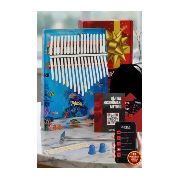 Midex KLX-640-PAK 17 Tuşlu Okyanus Cam Full Set Kalimba