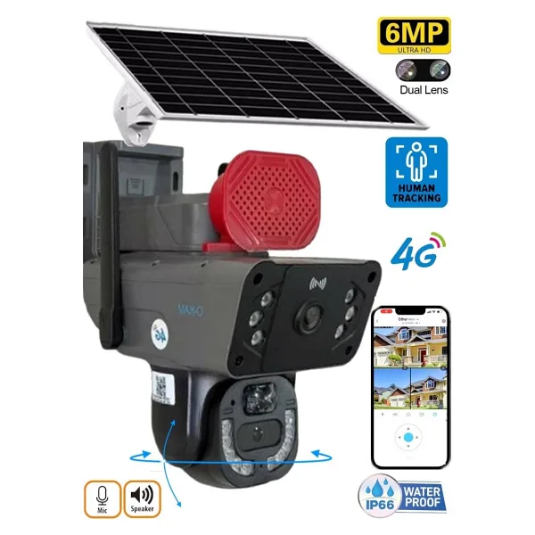 O-Kam 3815 6 MP Güneş Enerjili Gece Görüşlü Güvenlik Kamerası