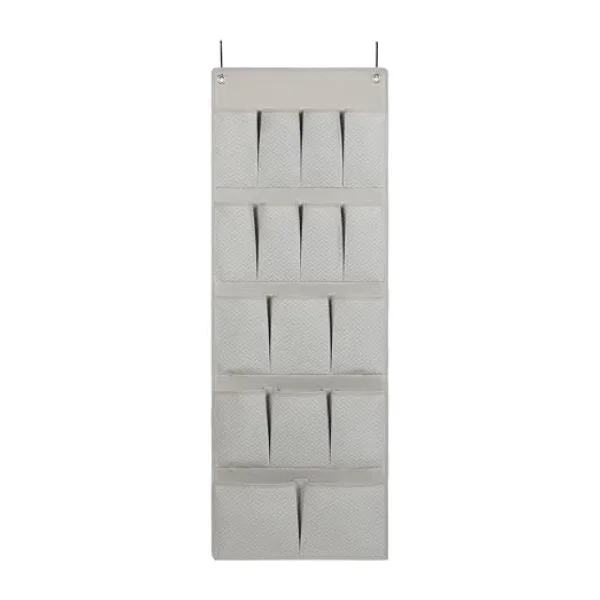 Ocean Home Textile 16 Gözlü Gri Balıksırtı Kapı Arkası Düzenleyici 45 X 125 Cm