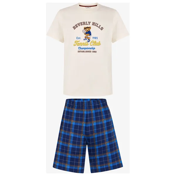 Penti Erkek Renkli Sunset Serve Şortlu Pijama Takımı - Çok Renkli