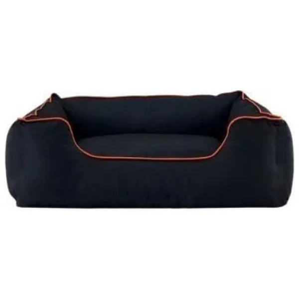 Pet Comfort Alpha Köpek Yatağı Siyah w Turuncu Biye L 105x85cm