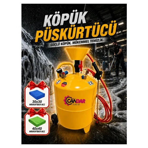 Profesyonel Köpük Tankı 90 Lt Sıvı Köpük Püskürtme Tankı - Kolay Köpük Yapıcı Oto Araç Yıkama Seti