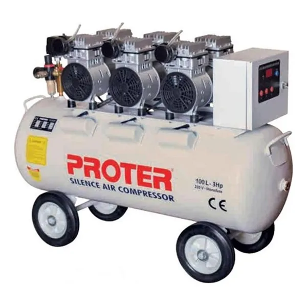 Proter 100 lt 3 Hp Sessiz Yağsız Hava Kompresörü