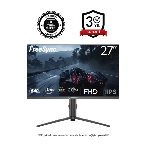Rampage Ripper RM27F540F 27" 0.5 ms Full HD Pivot IPS 540 Hz Oyuncu Monitörü