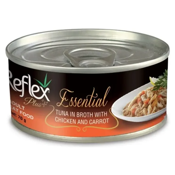 Reflex Plus Essential Ton Balıklı Tavuk ve Havuçlu 70 gr Yetişkin Konserve Kedi Maması