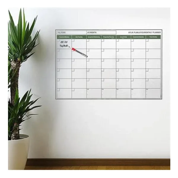 Roichil Manyetik Yapışkanlı Bir Aylık Program Planlayıcı Takvim 85x56 cm