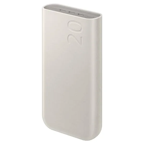 Samsung 20000 mAh 45 Watt Powerbank, Hızlı Şarj, PD 2.0, 3 Çıkışlı, Kablo Dahil, Bej, 2024 Model