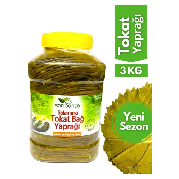 Sarıbahçe Tokat Yaprağı 3 Kg - Yeni Sezon Hakiki Erbaa Yaprağı