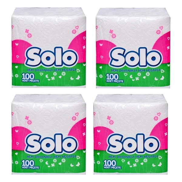 Solo 100'lü 4 Adet Kağıt Peçete