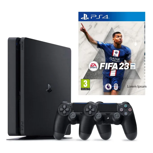 Sony Playstation 4 Slim 1TB + 2.Dualshock + Ps4 Fifa 23 - Siyah