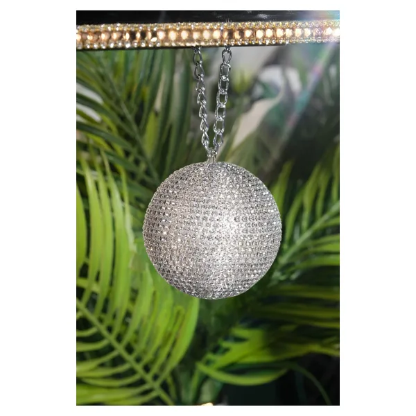 TASARIM ARABAM ATİKE ELİF AKIN Gümüş 7 Cm Taşlı Disco Toplu Dikiz Süsü