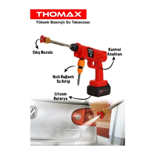 Thomax Şarjlı Basınçlı Yıkama Makinesi