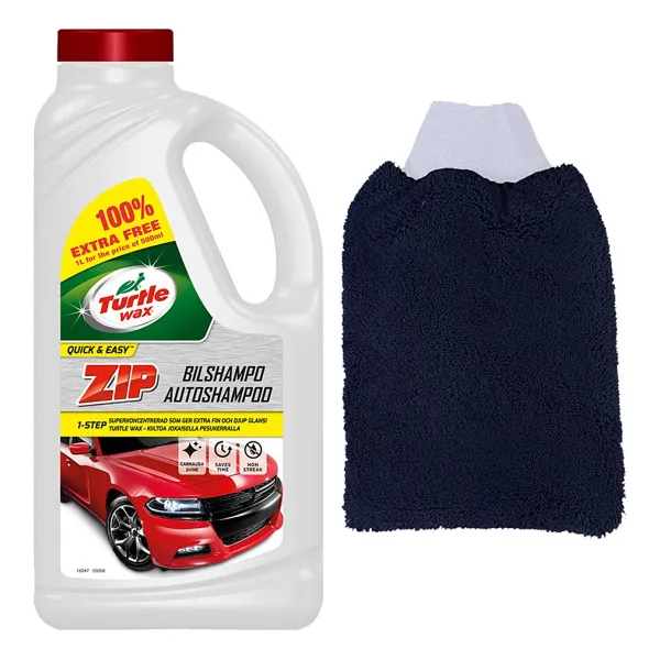 Turtle Wax Turtle Wax Zip Wax Cilalı Oto Yıkama Şampuanı 60 Yıkama 1 L+ Gojo Yıkama Eldiveni