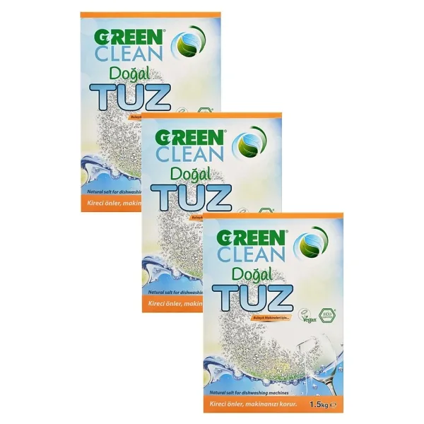 U Green Clean Organik 1.5 kg 3 Adet Bulaşık Makinesi Tuzu