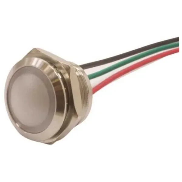 WD16L-P2/RGY- 16mm 12-24V Kablolu Metal Sinyal Lambası - 3 Renk Katot
