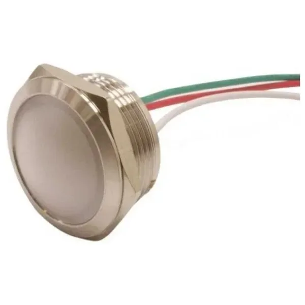 WD22L-P2/RGY+ 22mm 12-24V Kablolu Metal Sinyal Lambası - 3 Renk Anot
