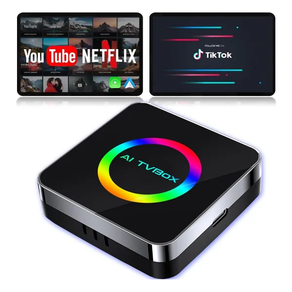 Yeni Nesil Araç Carplay ve Android Auto Aı Box 4GB+64GB Android 14 Kablosuz Carplay & Android Auto Adaptörü Youtube & Netflix & Navigasyon Destekli Multimedya