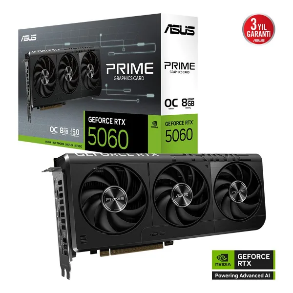 ASUS PRIME-RTX5060-O8G RTX5060 8GB DDR7 128Bit 3xDP/1xHDMI