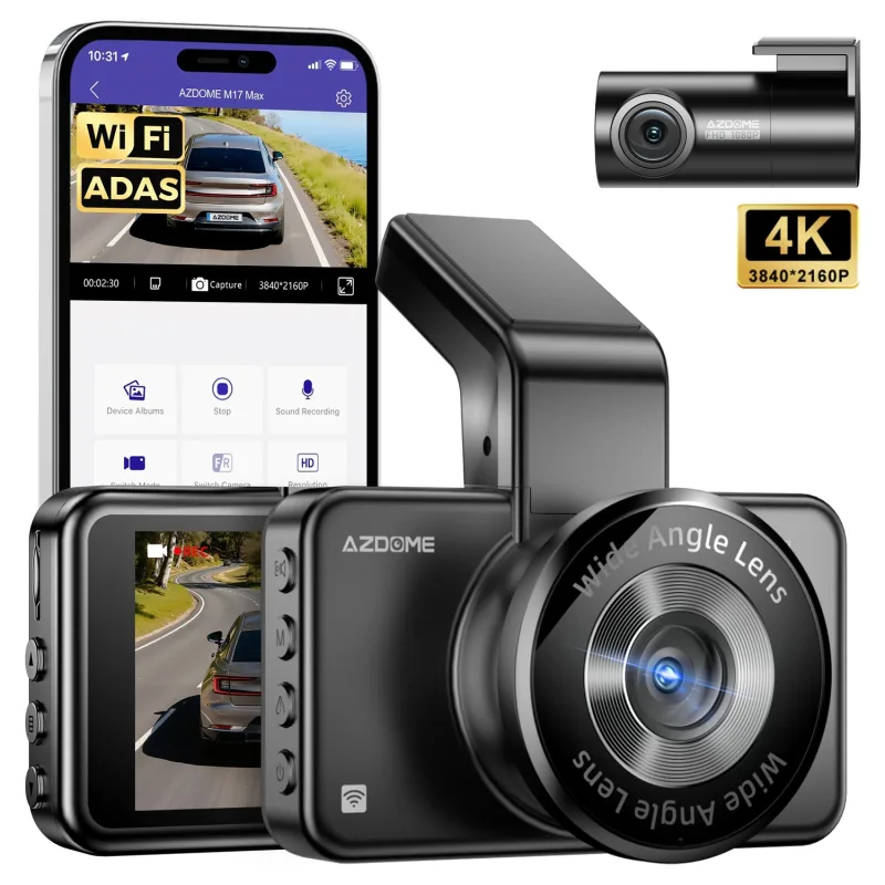 Azdome M17 Max 4K 2 Kameralı Adas Araç Kamerası