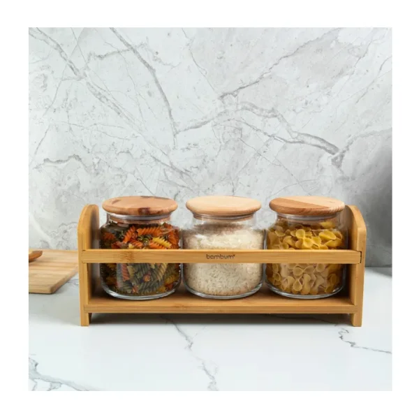 Bambum Bench Plus Standlı 500 ml 4 Parça Baharat Takımı