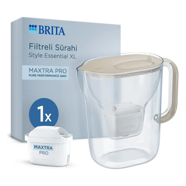 Brita Style Essential XL Kum Beji 3.6 lt Pure Performance Filtreli Su Arıtma Sürahisi