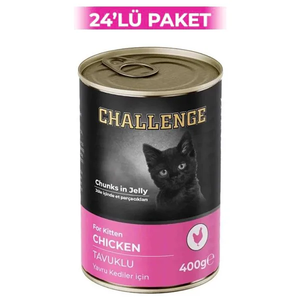 Challenge Tavuklu Yavru Kedi Konservesi 400 g (24 Adet)